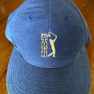 PGA Tour Navy Cap with Gold Logo